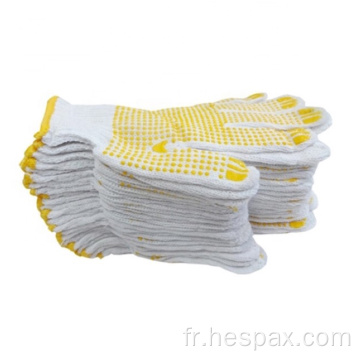 Gants de travail en tricot en tricot en tricot en tricot en PVC non glissé HESPAX